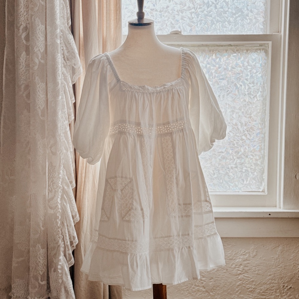 Cottagecore Cotton White Dress